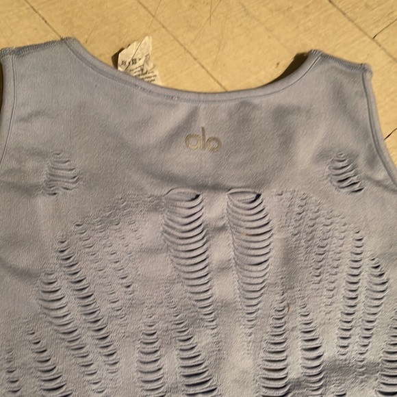 ALO Yoga Vixen Cutout Seamless Tank Top in Light Blue - Picture 8 of 10